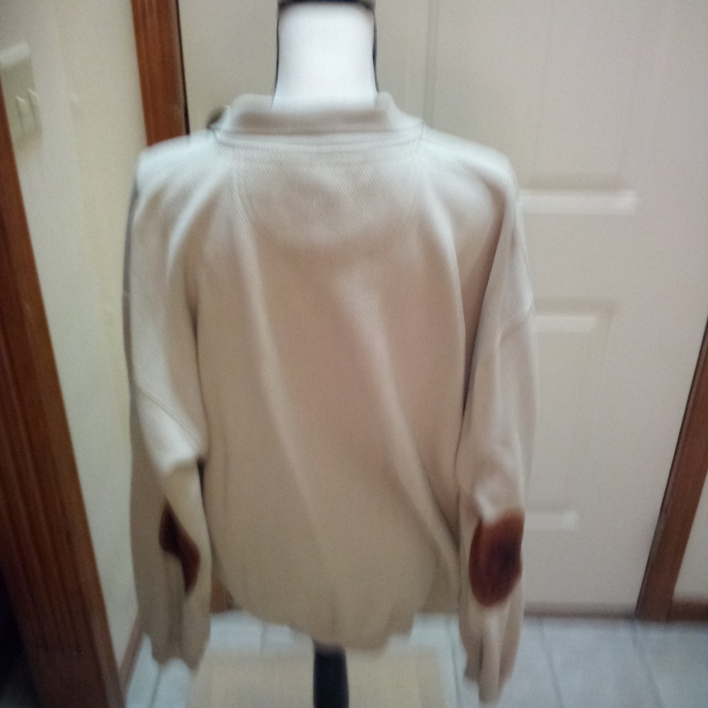 4 Henley Sweaters with Leather Elbow Pads, Individually or all 4.